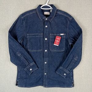 Levi Strauss Signature Utility Shirt Jacket Denim Relaxed Fit Snap Blue Mens S